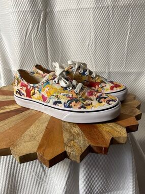 Vans Disney Princess Canvas Sneakers - Yellow White Multicolor size 6.5 women